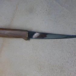 Rybársky nôž, čepeľ 17 cm, rúčka slivka